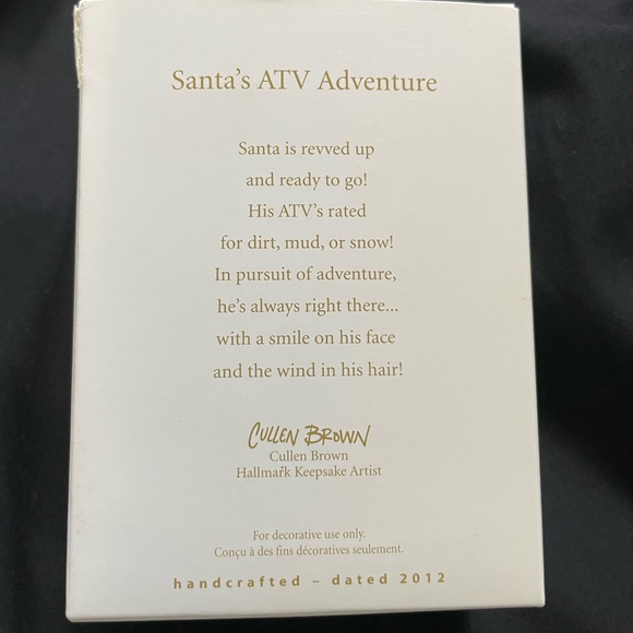 HALLMARK KEEPSAKE Santa's ATV Adventure christmas tree ornament 2012 - Picture 2 of 9